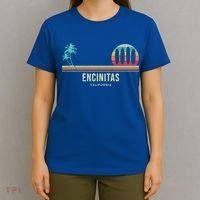California Surf Encinitas Vintage Surf Board Surfer Meaningful Gift T-Shirt thumb 4