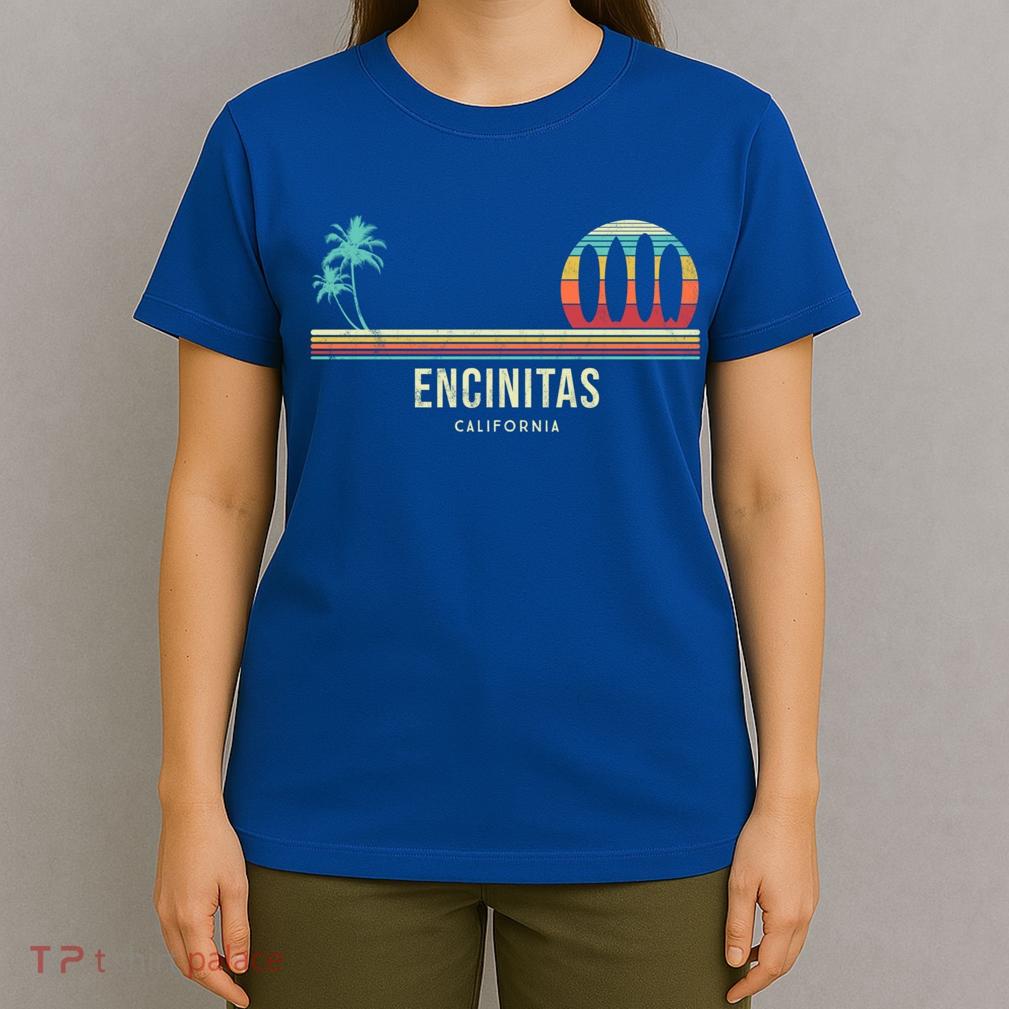 California Surf Encinitas Vintage Surf Board Surfer Meaningful Gift T-Shirt