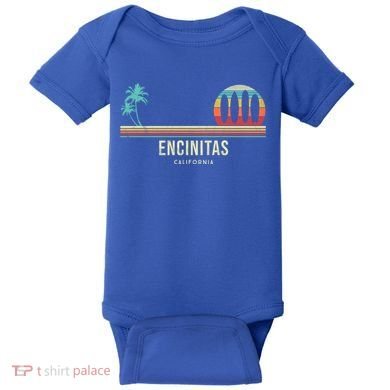 California Surf Encinitas Vintage Surf Board Surfer Meaningful Gift Baby Bodysuit