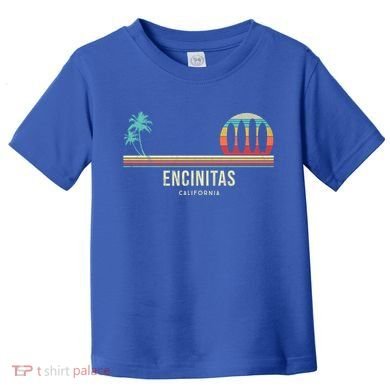 California Surf Encinitas Vintage Surf Board Surfer Meaningful Gift Toddler T-Shirt