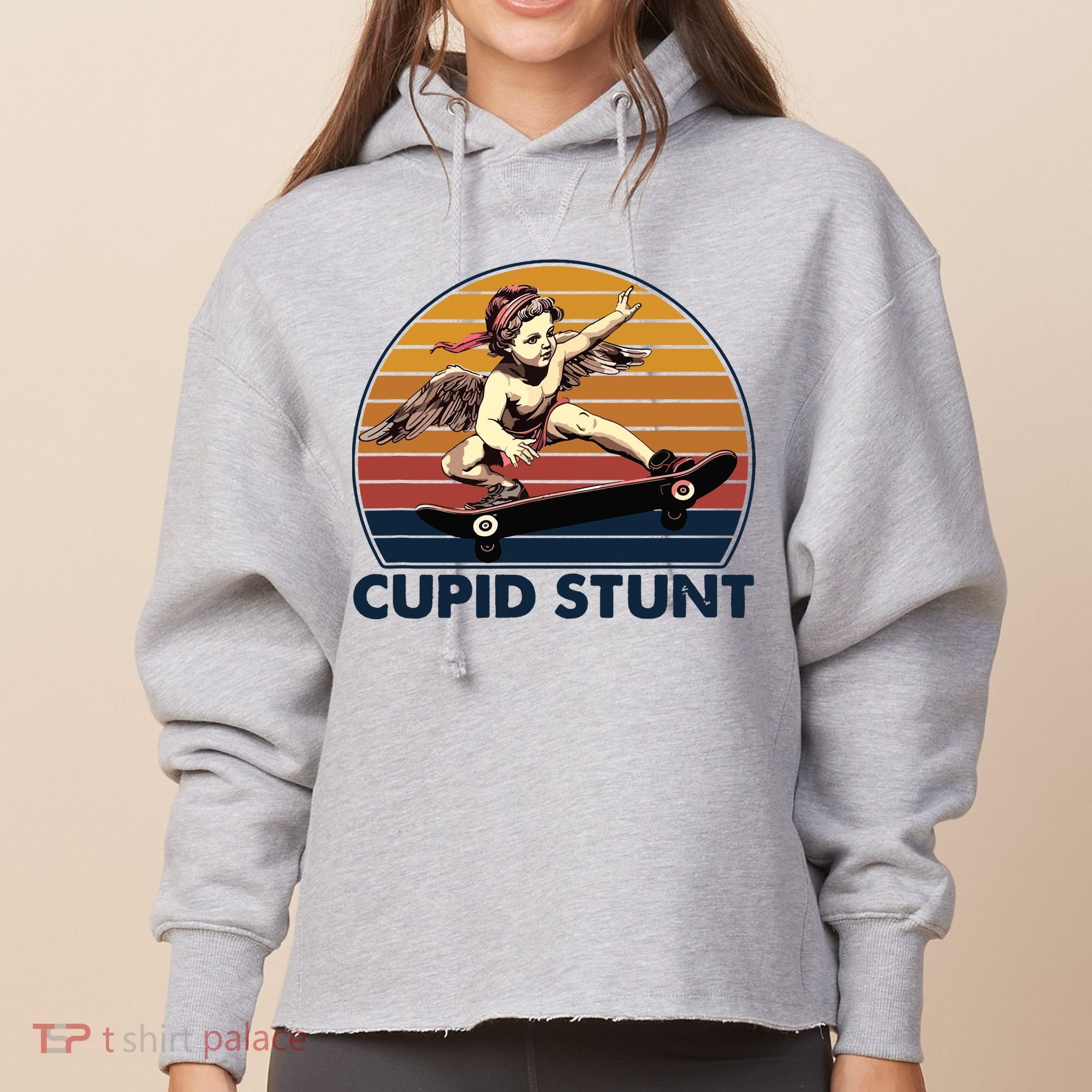 Cupid Stunt Embarrassing Ladies Heavyweight Boxy Pullover Hoodie