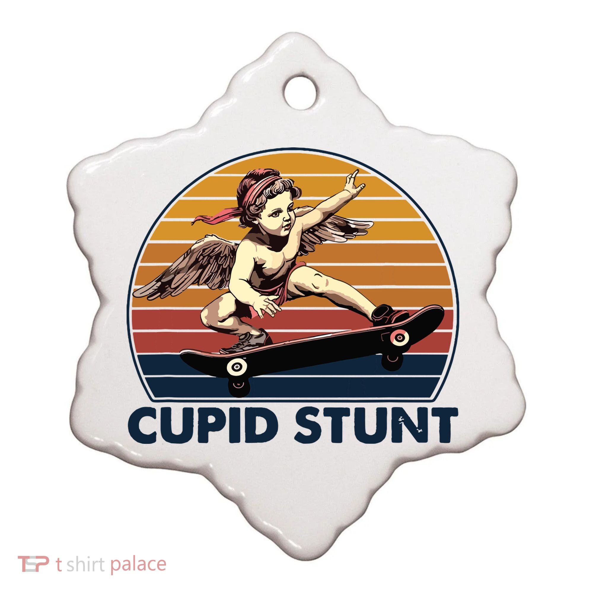 Cupid Stunt Embarrassing Ceramic Ornament