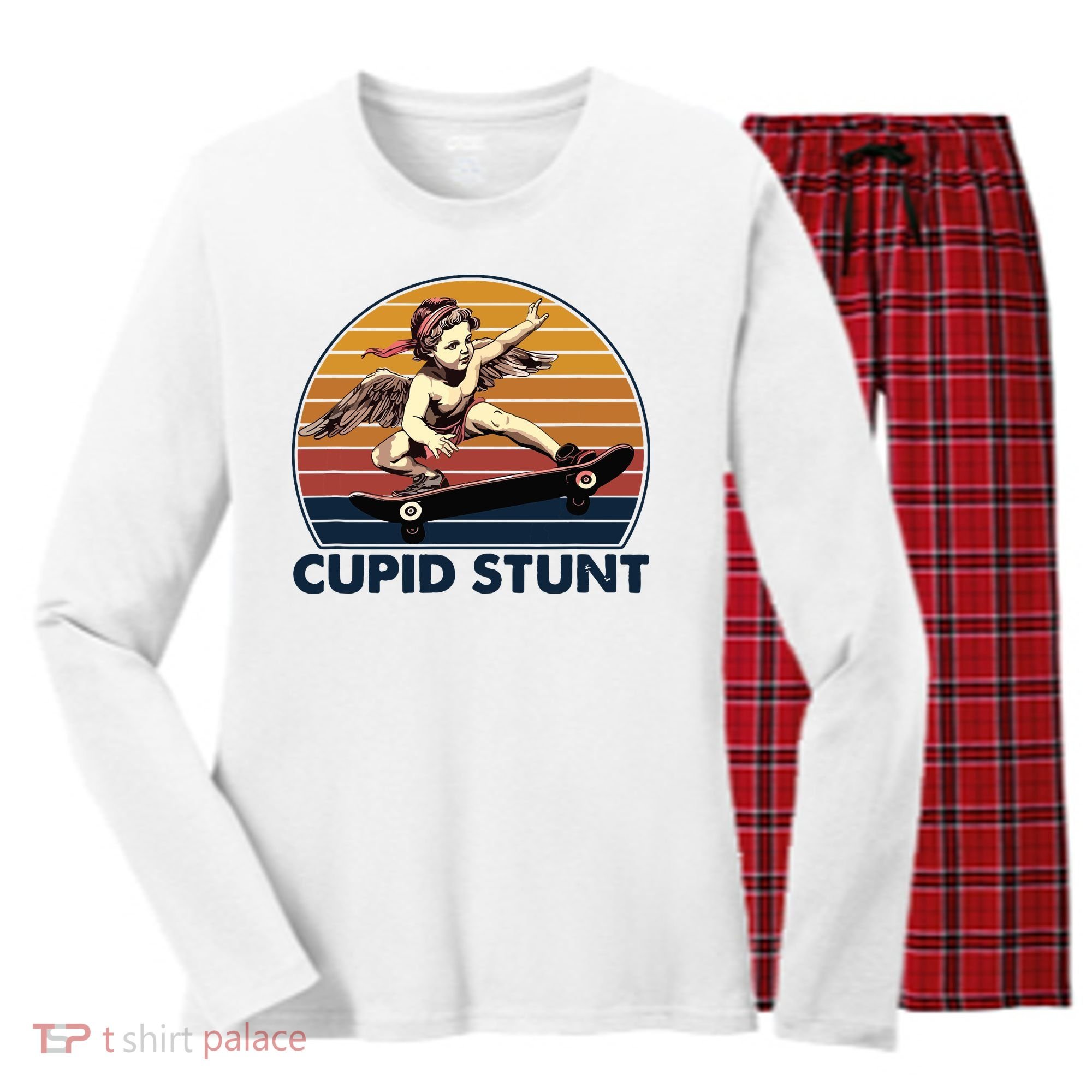 Cupid Stunt Embarrassing Women's Long Sleeve Flannel Pajama Set 