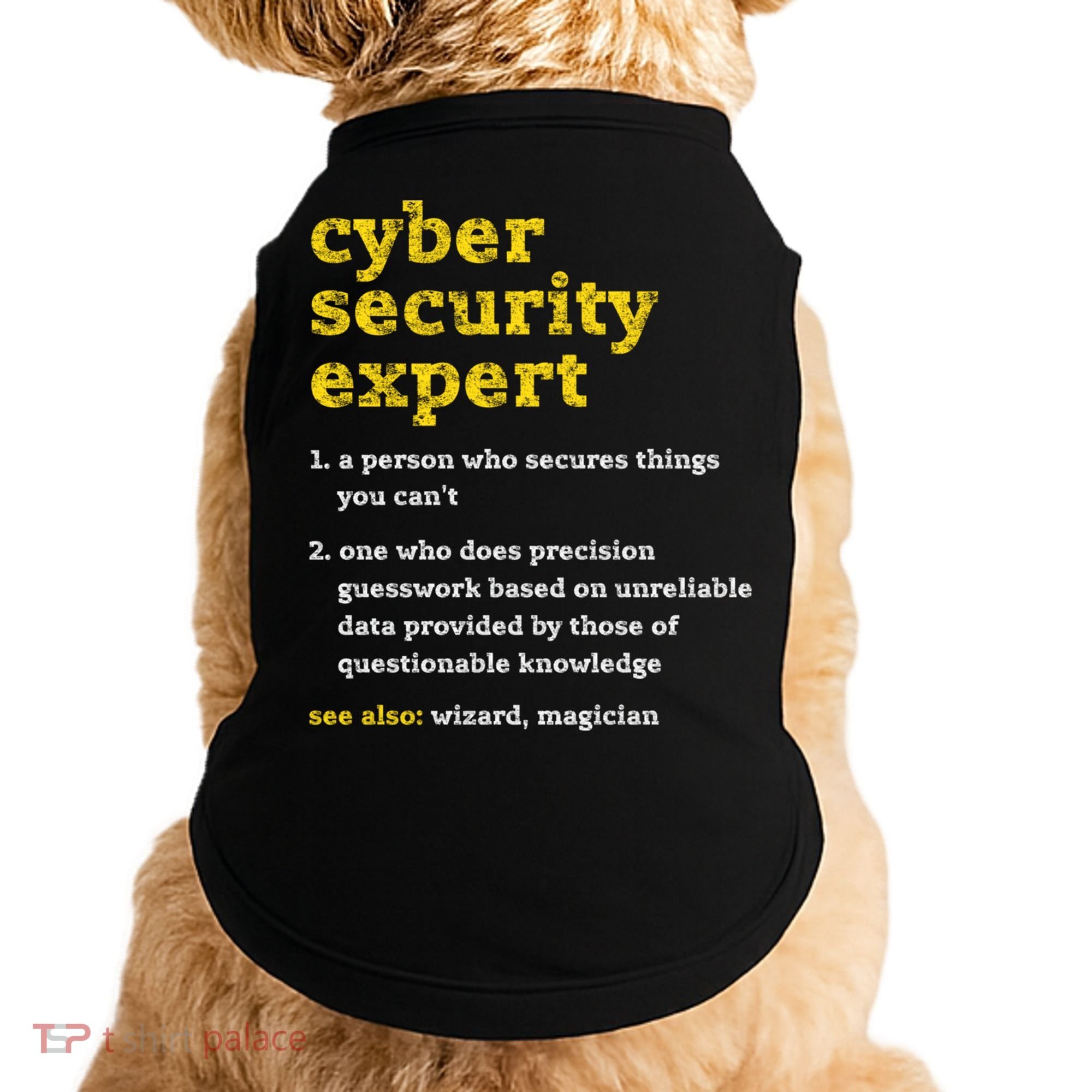 Cyber Security Expert Definition Distressed Computer Geek Gift Doggie Tank