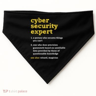 Cyber Security Expert Definition Distressed Computer Geek Gift USA-Made Doggie Bandana
