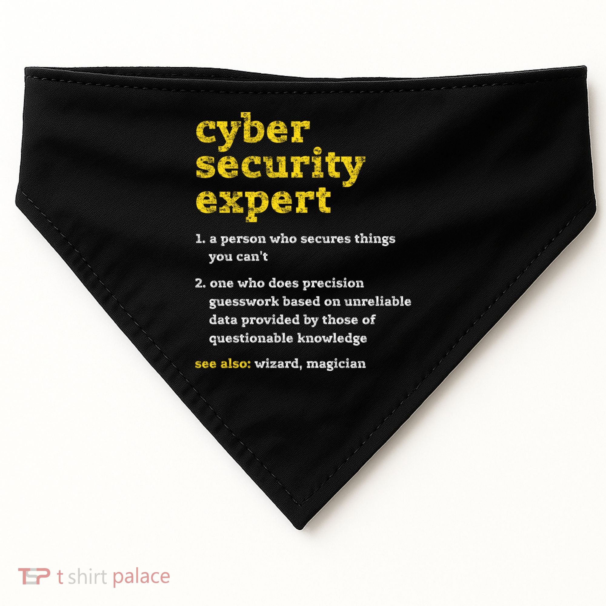 Cyber Security Expert Definition Distressed Computer Geek Gift USA-Made Doggie Bandana