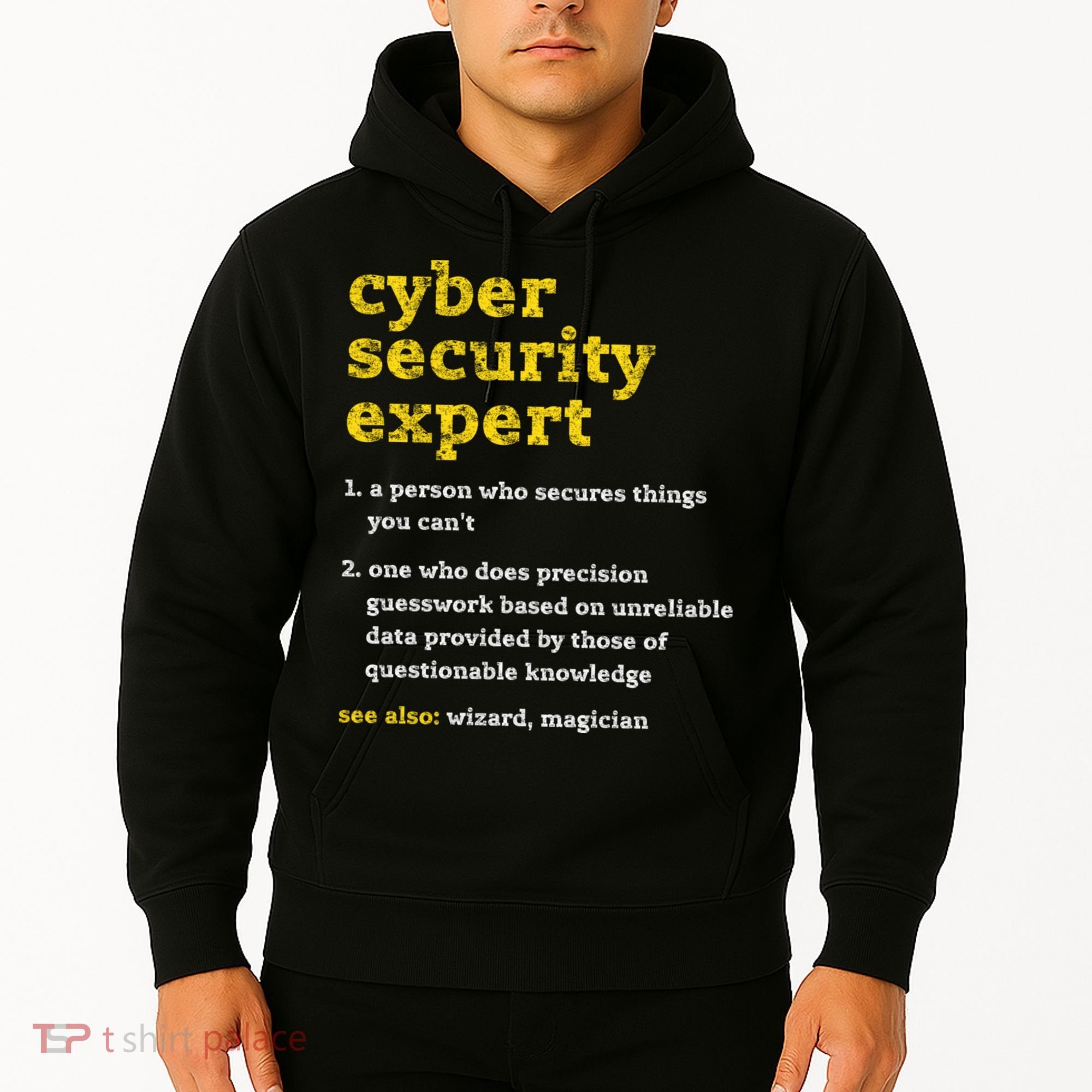 Cyber Security Expert Definition Distressed Computer Geek Gift Hoodie