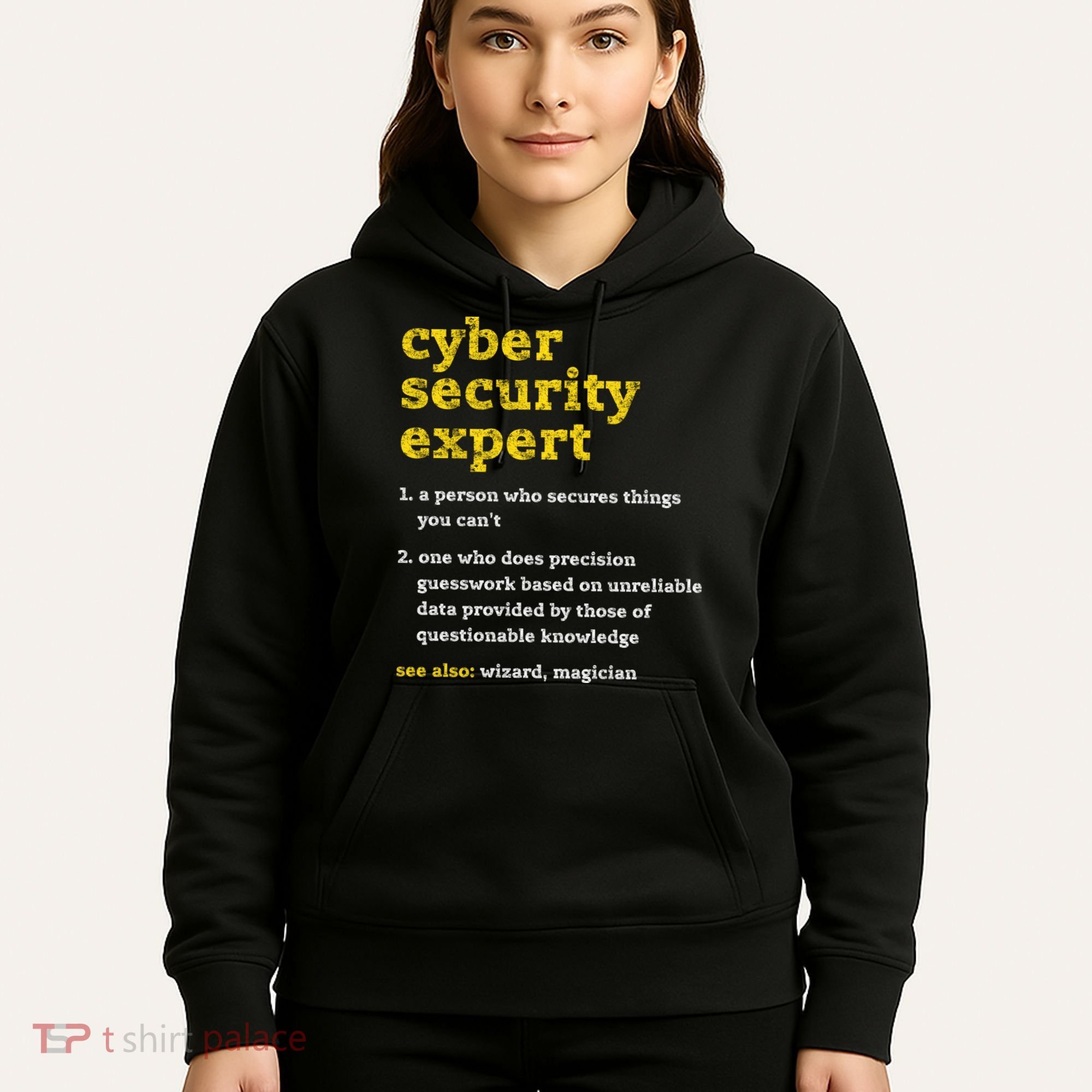 Cyber Security Expert Definition Distressed Computer Geek Gift Hoodie