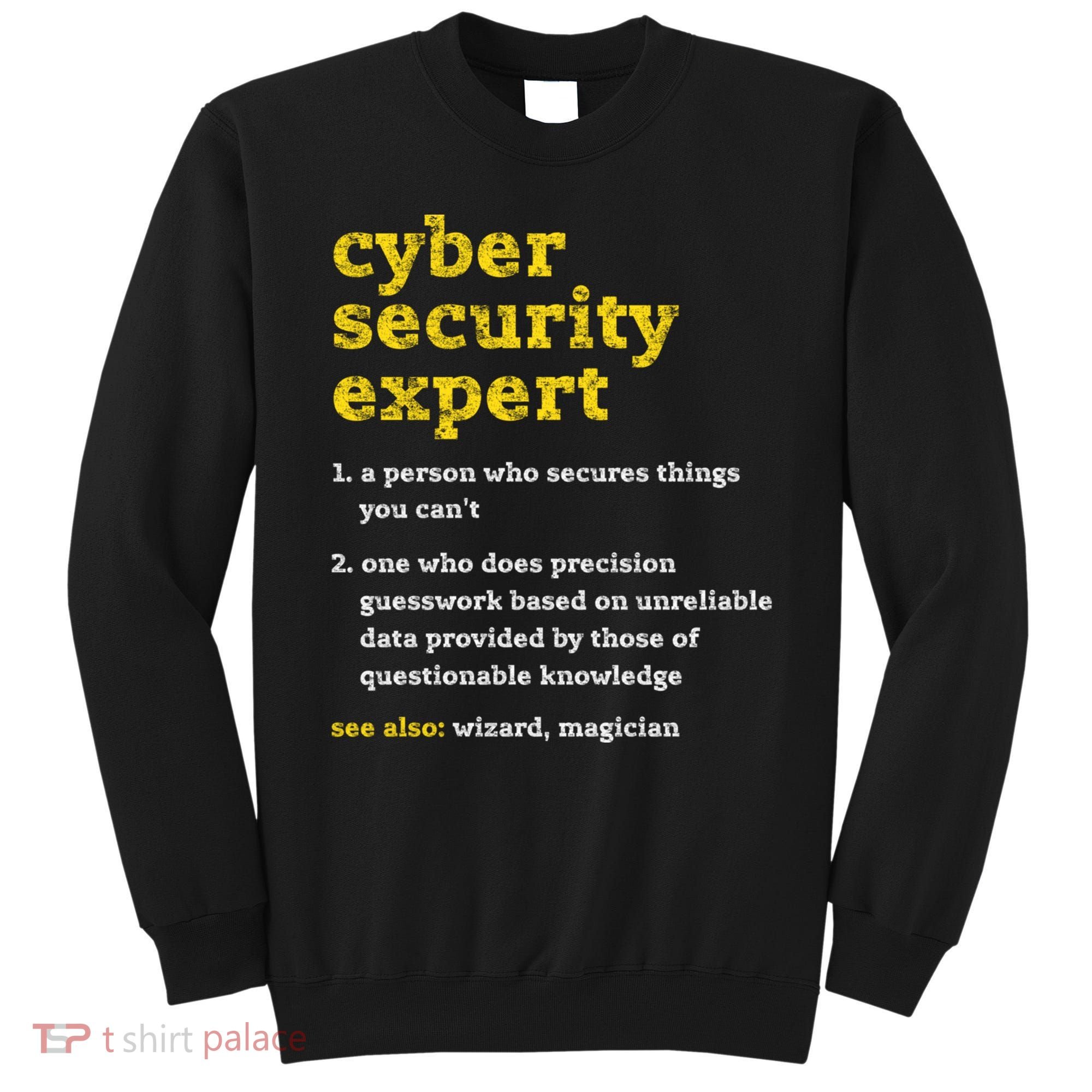 Cyber Security Expert Definition Distressed Computer Geek Gift Sweatshirt