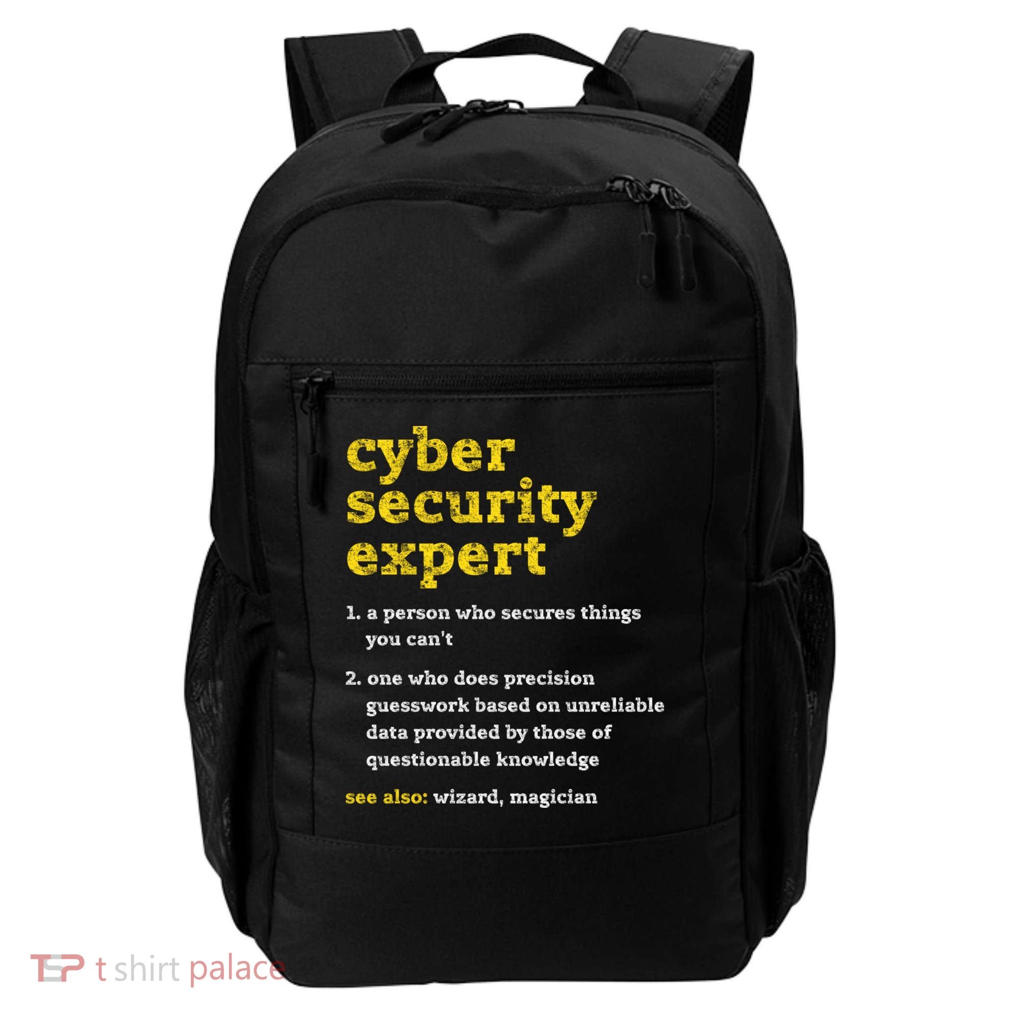 Cyber Security Expert Definition Distressed Computer Geek Gift Backpack