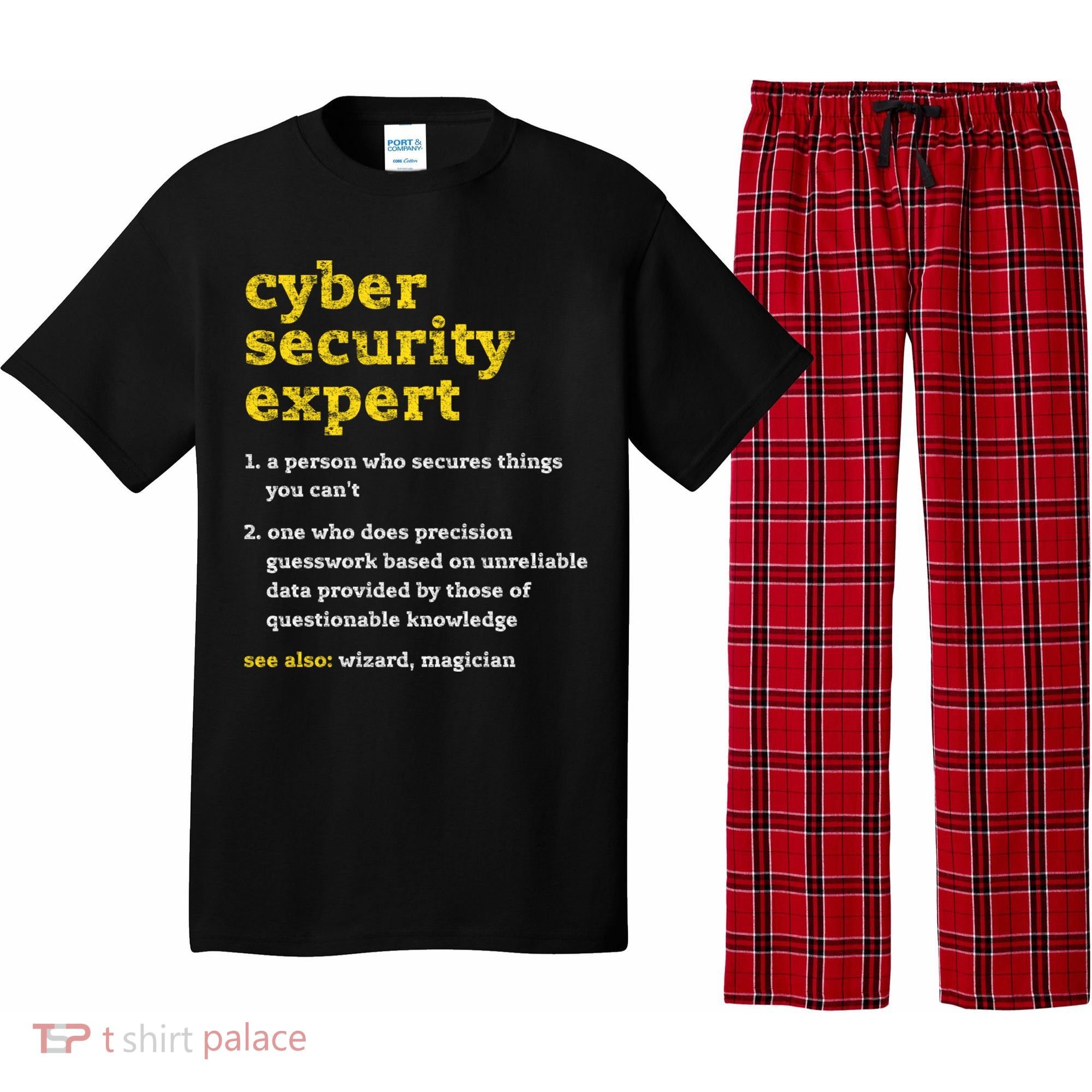 Cyber Security Expert Definition Distressed Computer Geek Gift Pajama Set