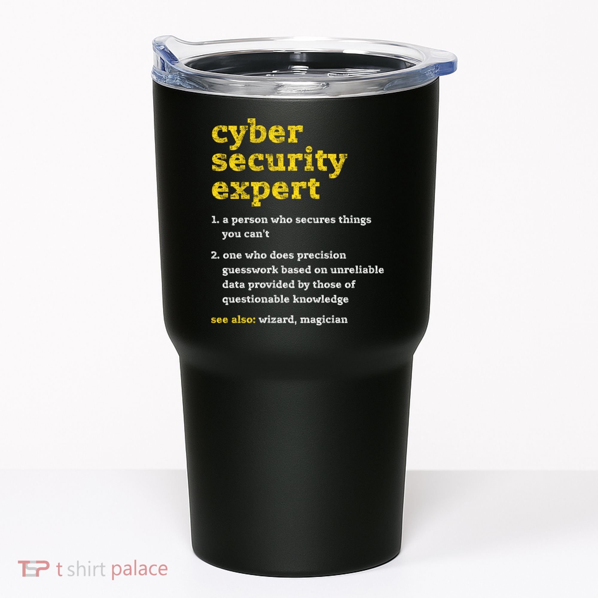 Cyber Security Expert Definition Distressed Computer Geek Gift Tumbler