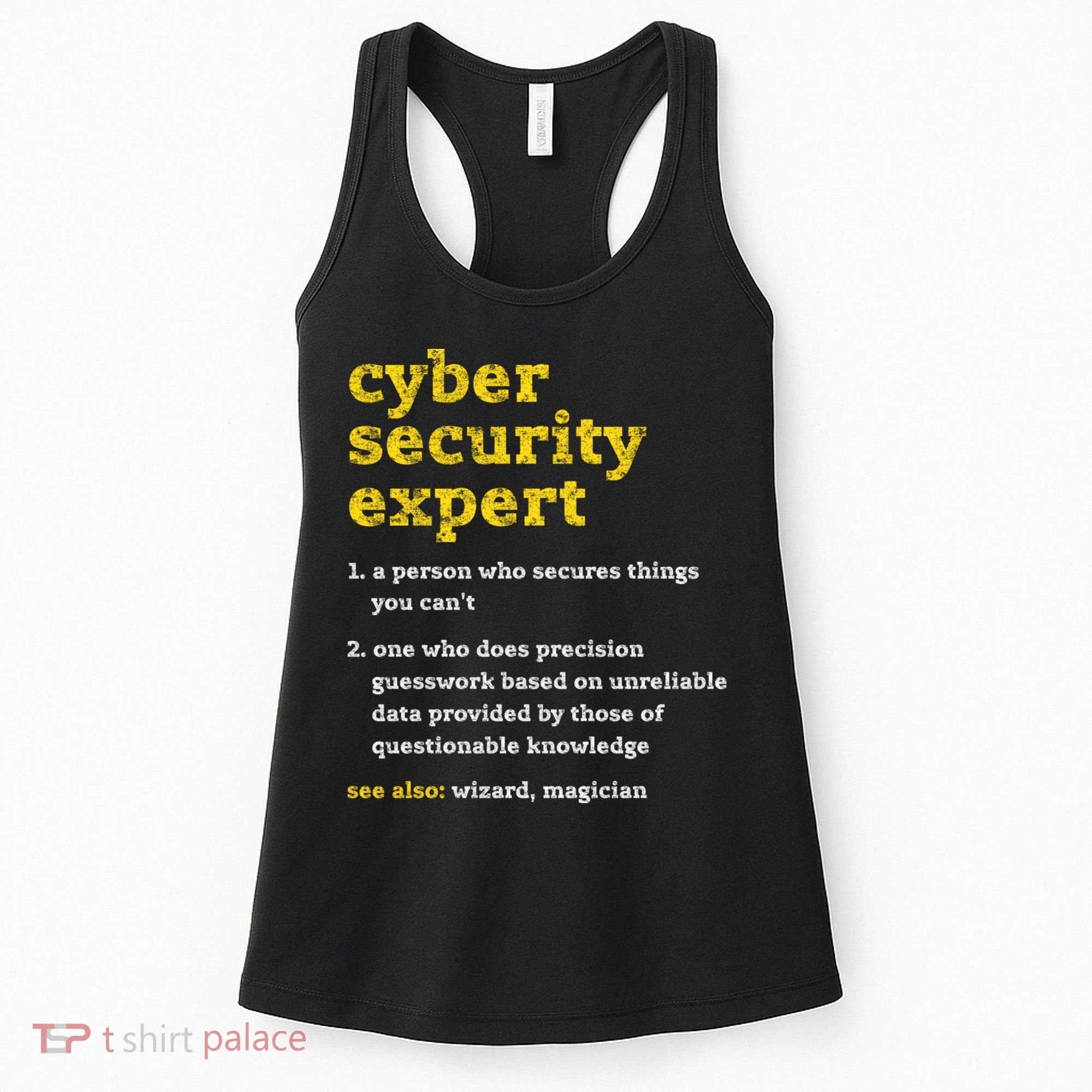 Cyber Security Expert Definition Distressed Computer Geek Gift Women's Tank Top