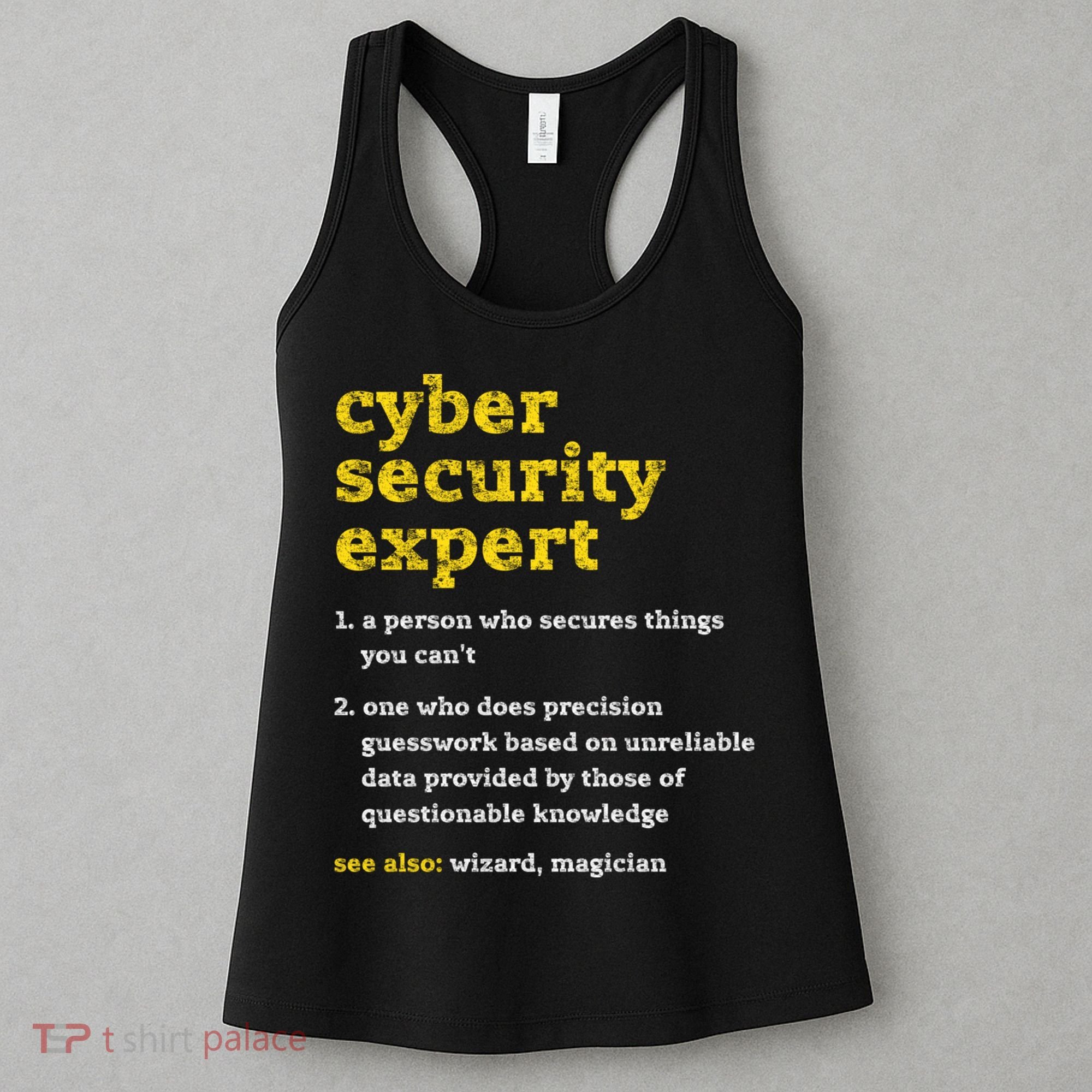 Cyber Security Expert Definition Distressed Computer Geek Gift Women's Tank Top