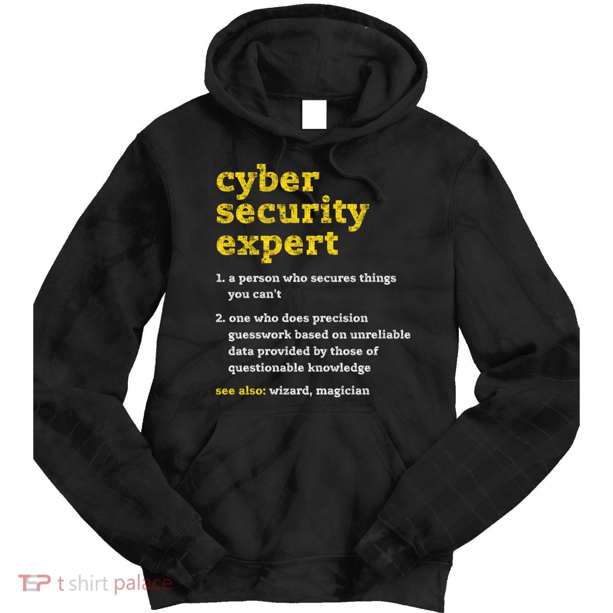 Cyber Security Expert Definition Distressed Computer Geek Gift Tie Dye Hoodie