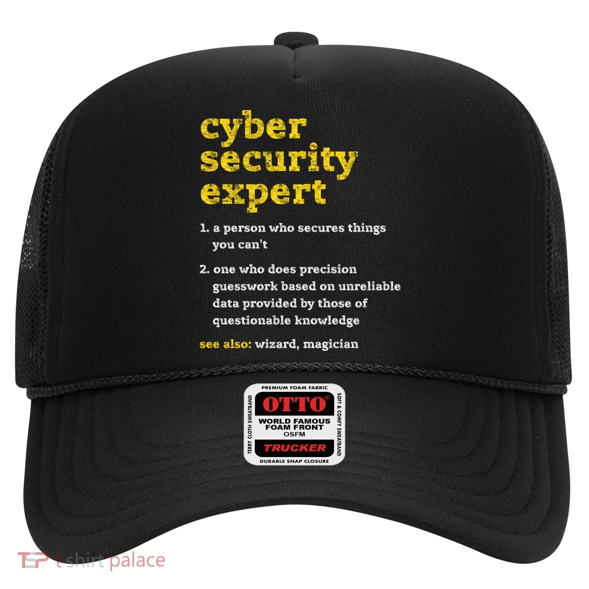 Cyber Security Expert Definition Distressed Computer Geek Gift Hat