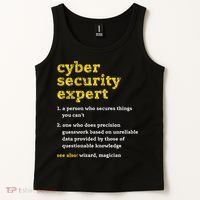 Cyber Security Expert Definition Distressed Computer Geek Gift Tank Top thumb 2