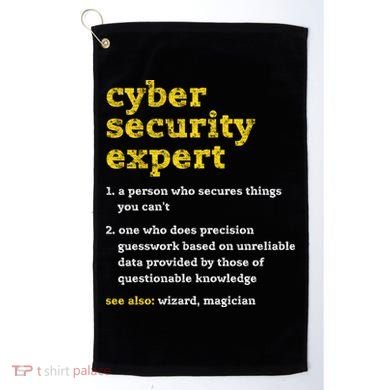 Cyber Security Expert Definition Distressed Computer Geek Gift Golf Towel