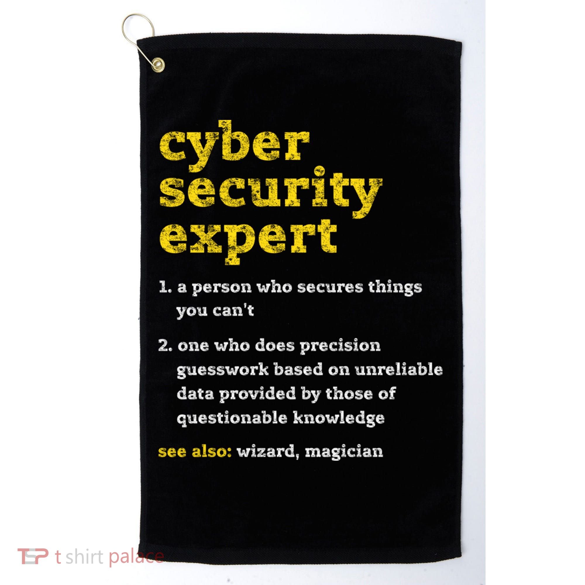 Cyber Security Expert Definition Distressed Computer Geek Gift Golf Towel
