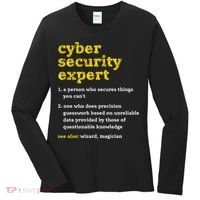 Cyber Security Expert Definition Distressed Computer Geek Gift Women's Long Sleeve Shirt thumb 0