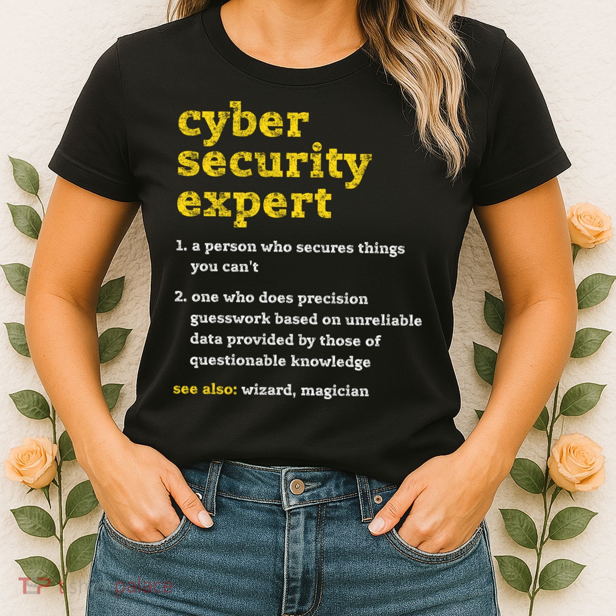 Cyber Security Expert Definition Distressed Computer Geek Gift Women's T-Shirt