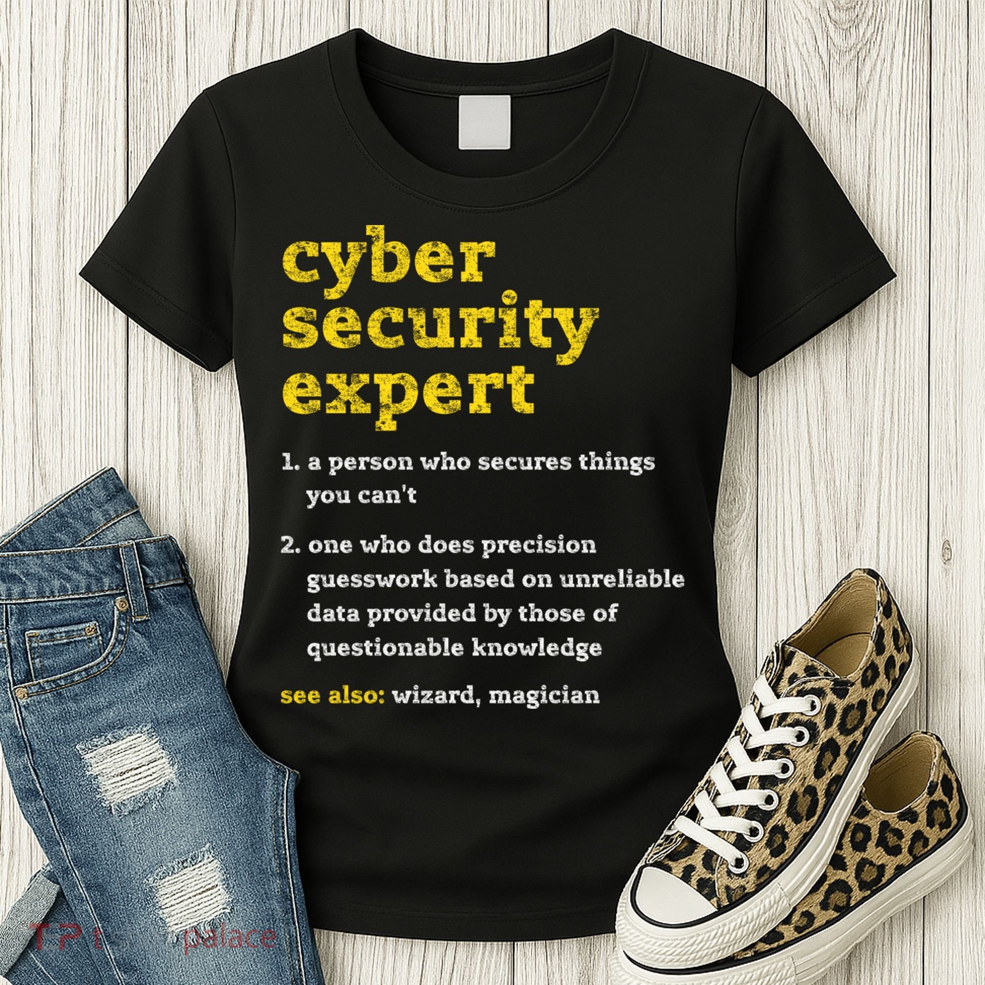 Cyber Security Expert Definition Distressed Computer Geek Gift Women's T-Shirt