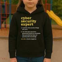Cyber Security Expert Definition Distressed Computer Geek Gift Kids Hoodie thumb 3