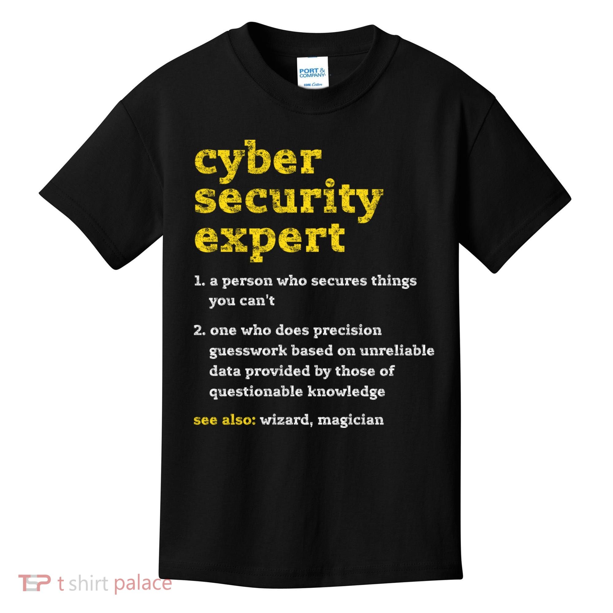 Cyber Security Expert Definition Distressed Computer Geek Gift Kids T-Shirt
