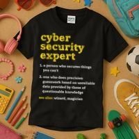 Cyber Security Expert Definition Distressed Computer Geek Gift Kids T-Shirt thumb 3