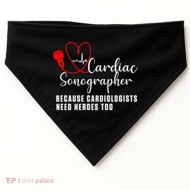 Cardiac Sonographer Echo Tech Learn Rdcs Gift USA-Made Doggie Bandana