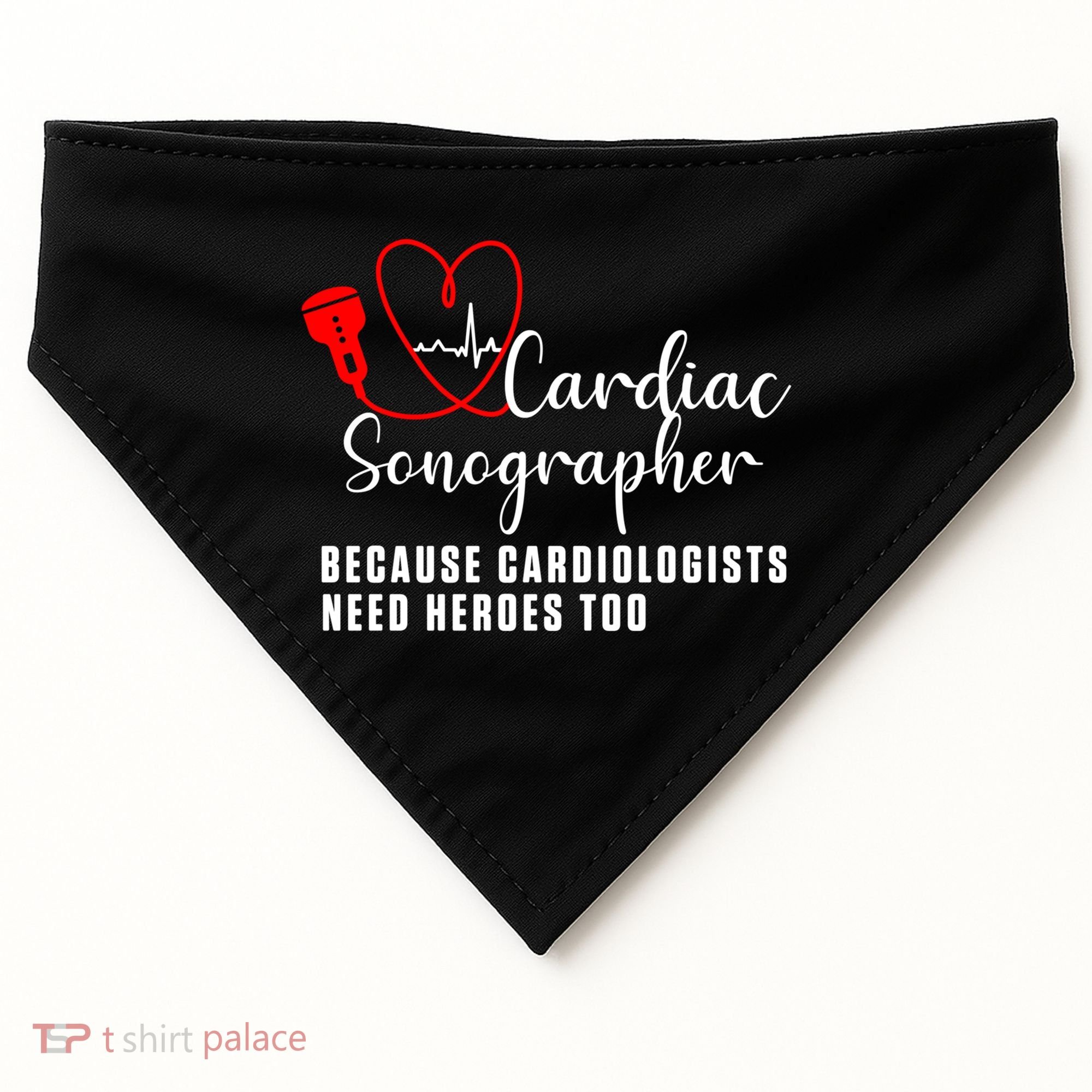 Cardiac Sonographer Echo Tech Learn Rdcs Gift USA-Made Doggie Bandana