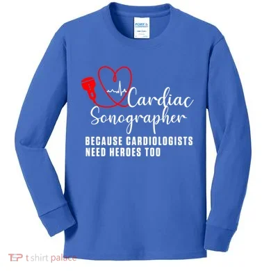 Cardiac Sonographer Echo Tech Learn Rdcs Gift Kids Long Sleeve Shirt
