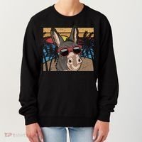 Cool Sunglasses Farm Animal Tropical Retro Donkey Gift Women's Sweatshirt thumb 0