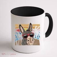 Cool Sunglasses Farm Animal Tropical Retro Donkey Gift Coffee Mug thumb 1
