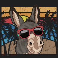 Cool Sunglasses Farm Animal Tropical Retro Donkey Gift Beanie thumb 2