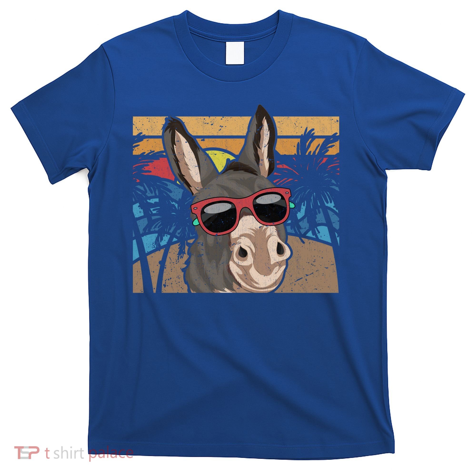 Cool Sunglasses Farm Animal Tropical Retro Donkey Gift T-Shirt