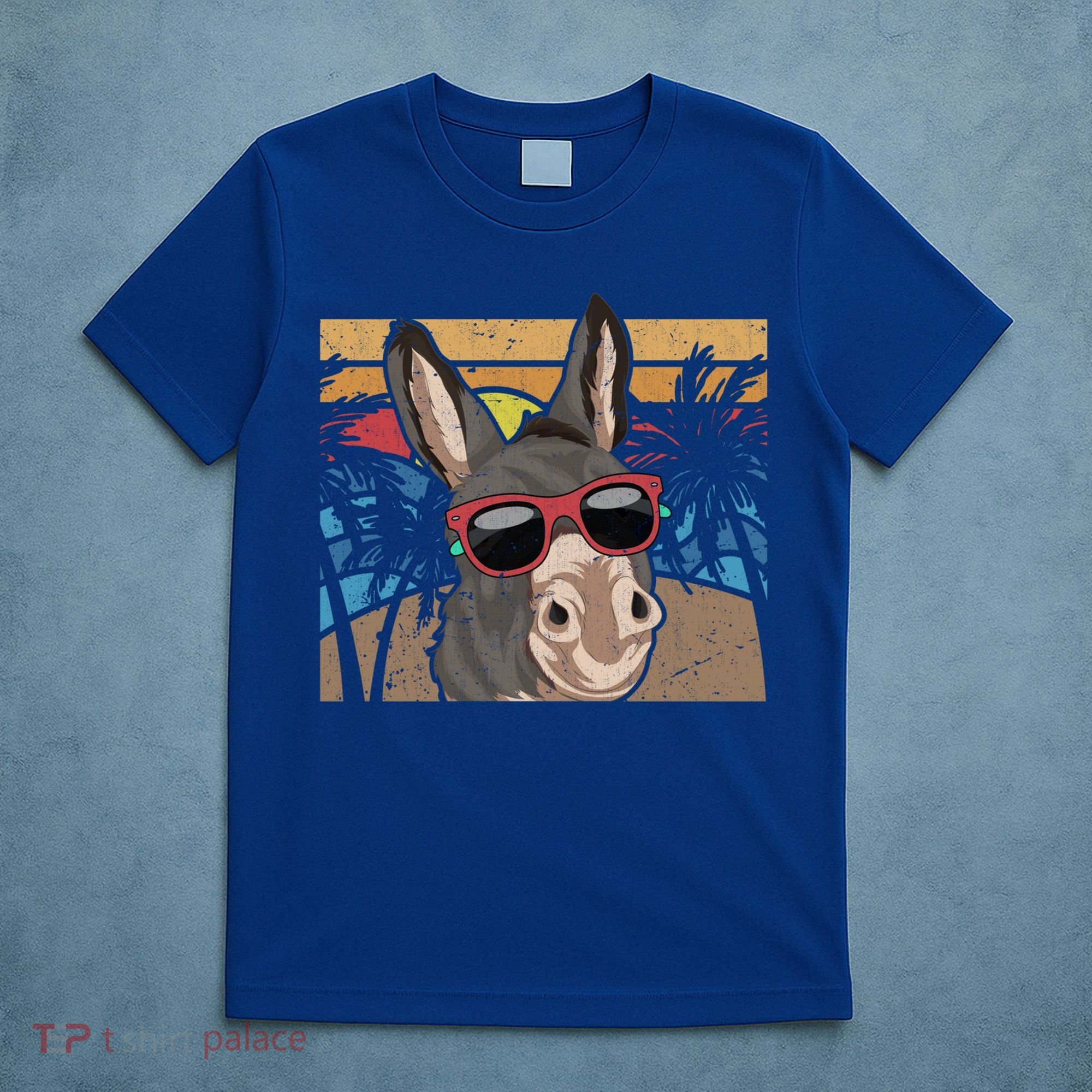 Cool Sunglasses Farm Animal Tropical Retro Donkey Gift T-Shirt