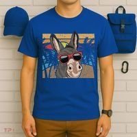 Cool Sunglasses Farm Animal Tropical Retro Donkey Gift T-Shirt thumb 6