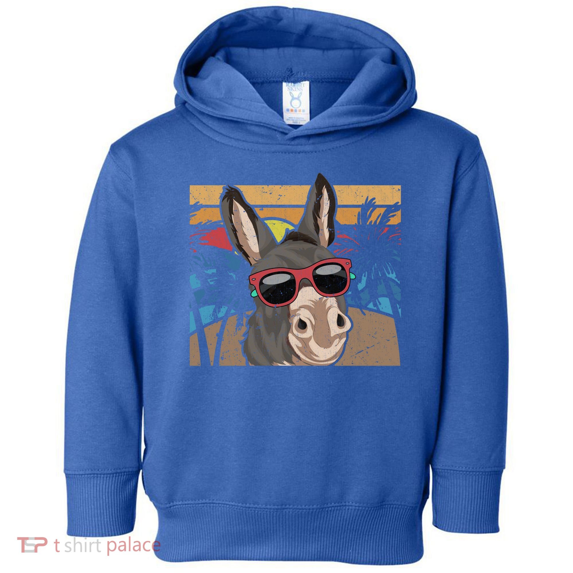 Cool Sunglasses Farm Animal Tropical Retro Donkey Gift Toddler Hoodie
