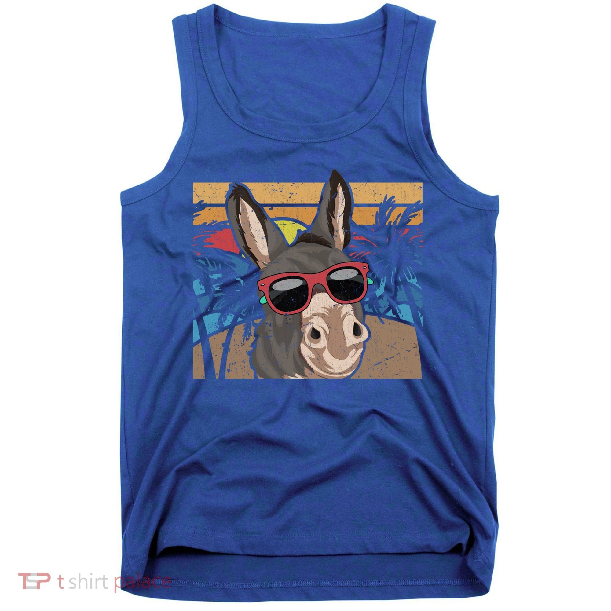 Cool Sunglasses Farm Animal Tropical Retro Donkey Gift Tank Top