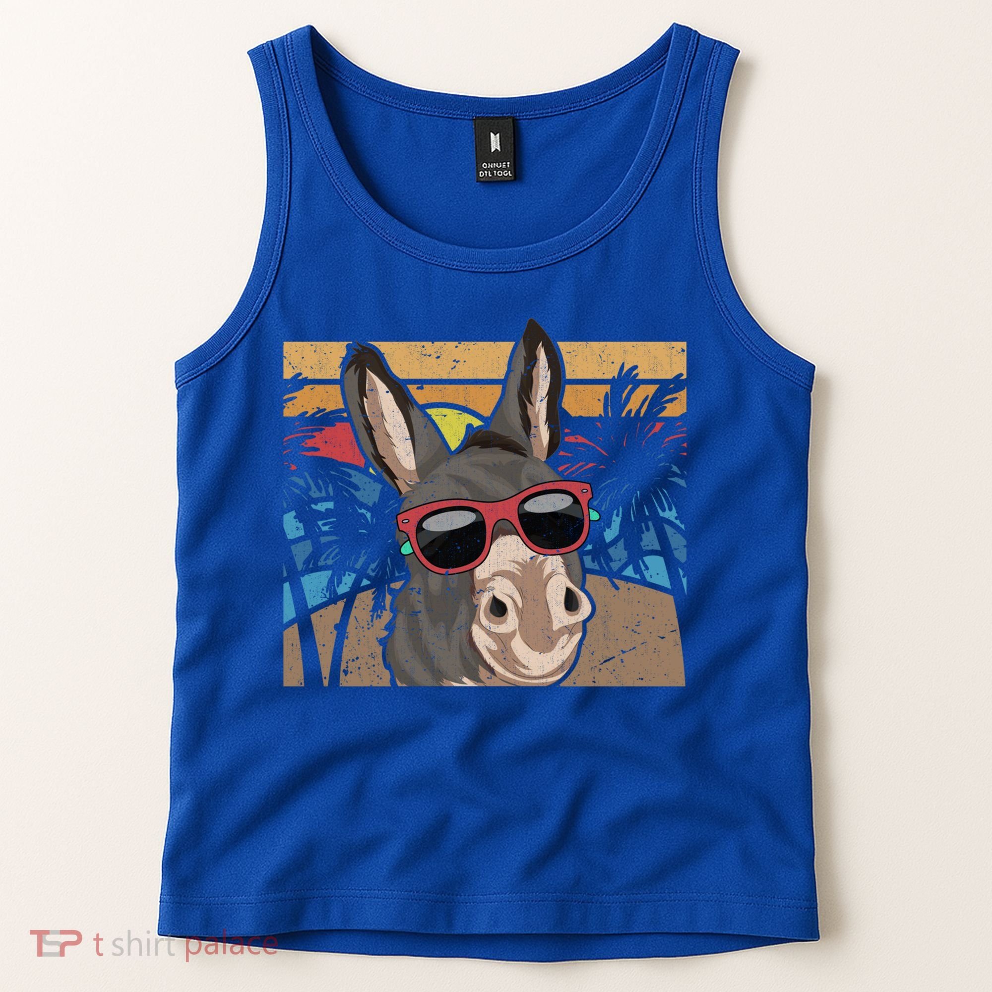 Cool Sunglasses Farm Animal Tropical Retro Donkey Gift Tank Top