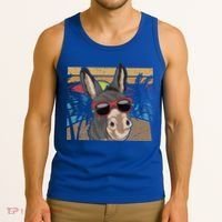 Cool Sunglasses Farm Animal Tropical Retro Donkey Gift Tank Top thumb 3