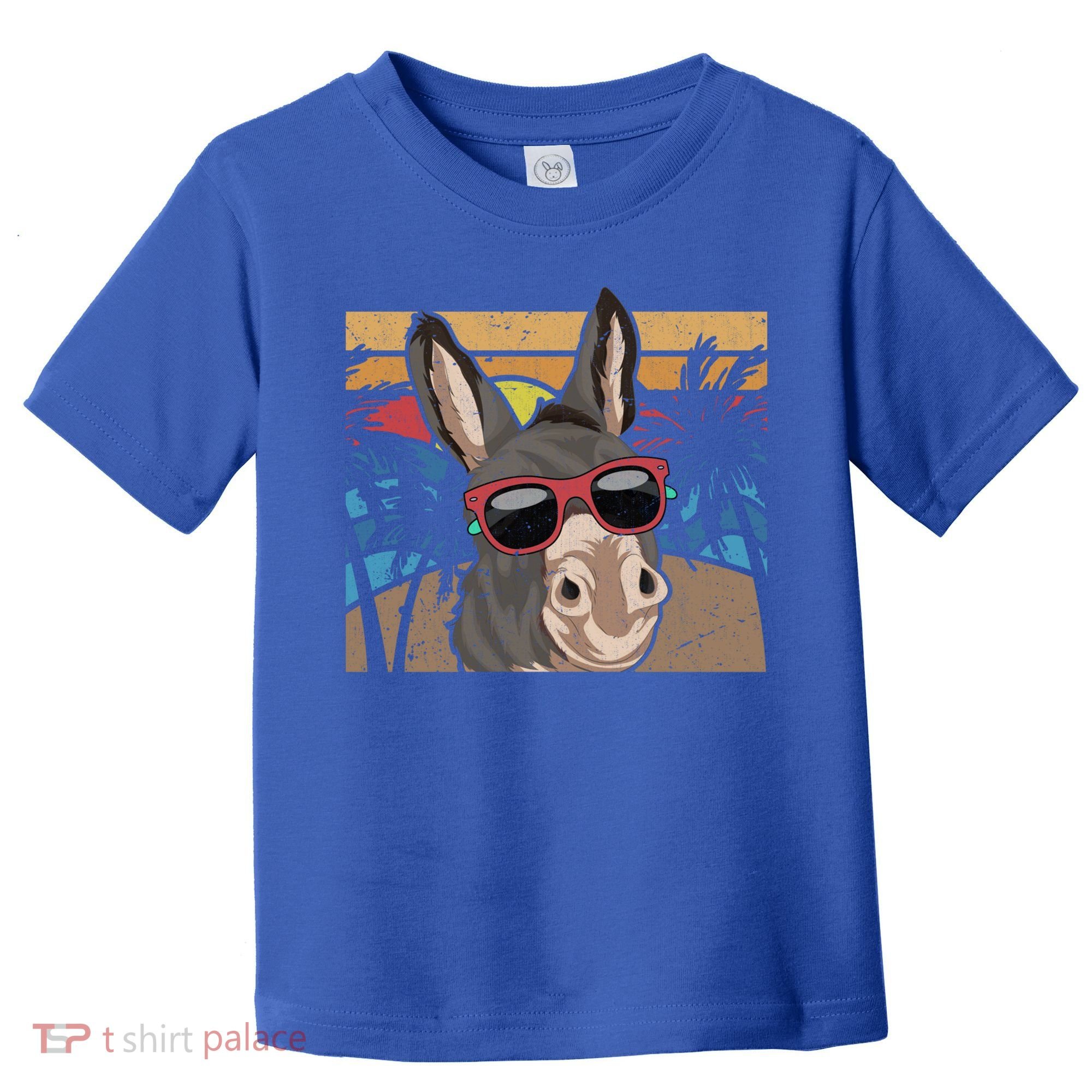 Cool Sunglasses Farm Animal Tropical Retro Donkey Gift Toddler T-Shirt