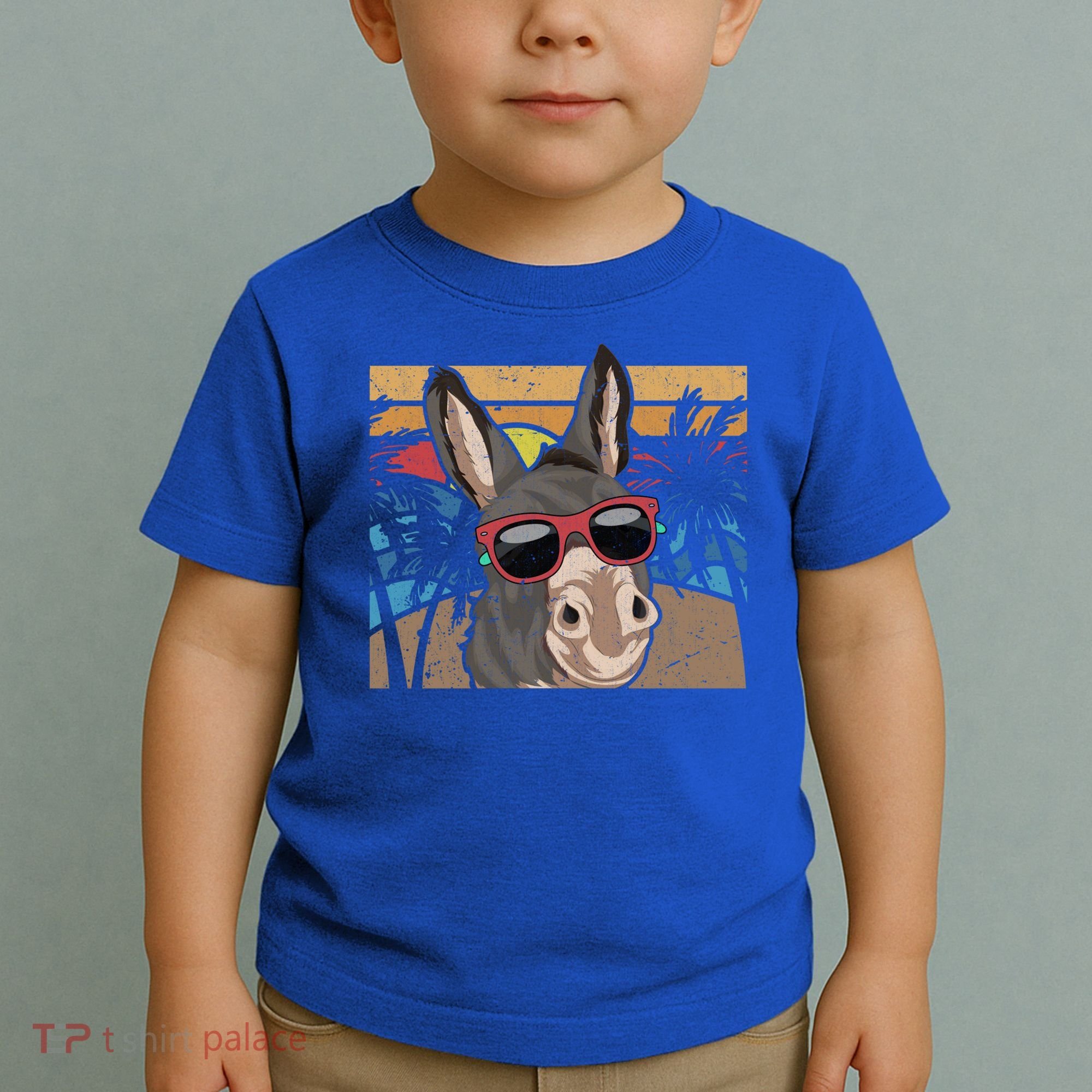 Cool Sunglasses Farm Animal Tropical Retro Donkey Gift Toddler T-Shirt