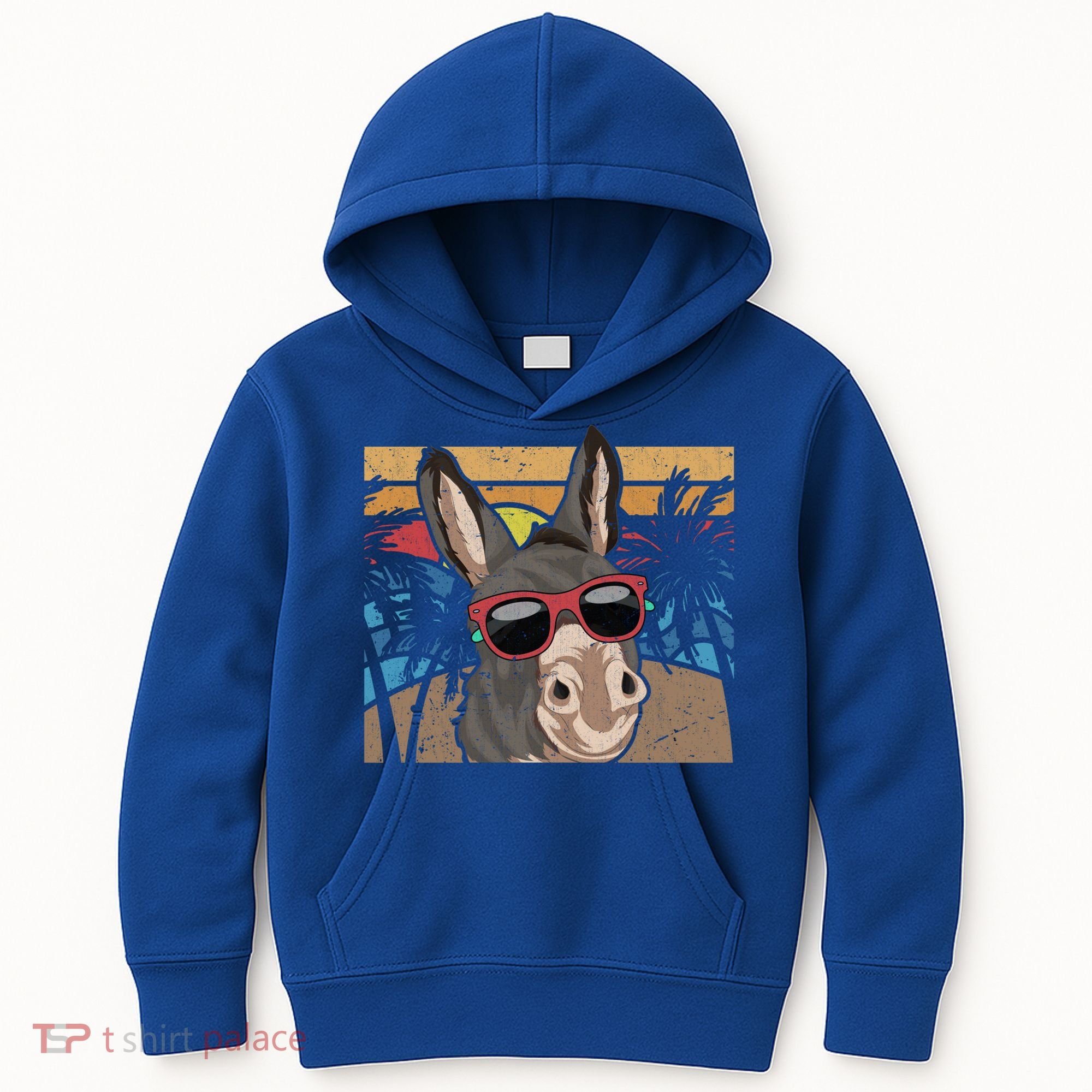 Cool Sunglasses Farm Animal Tropical Retro Donkey Gift Kids Hoodie