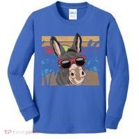Cool Sunglasses Farm Animal Tropical Retro Donkey Gift Kids Long Sleeve Shirt thumb 0