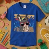 Cool Sunglasses Farm Animal Tropical Retro Donkey Gift Kids T-Shirt thumb 3