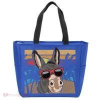 Cool Sunglasses Farm Animal Tropical Retro Donkey Gift Tote Bag thumb 0