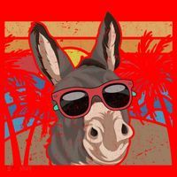 Cool Sunglasses Farm Animal Tropical Retro Donkey Gift Santa Hat thumb 1