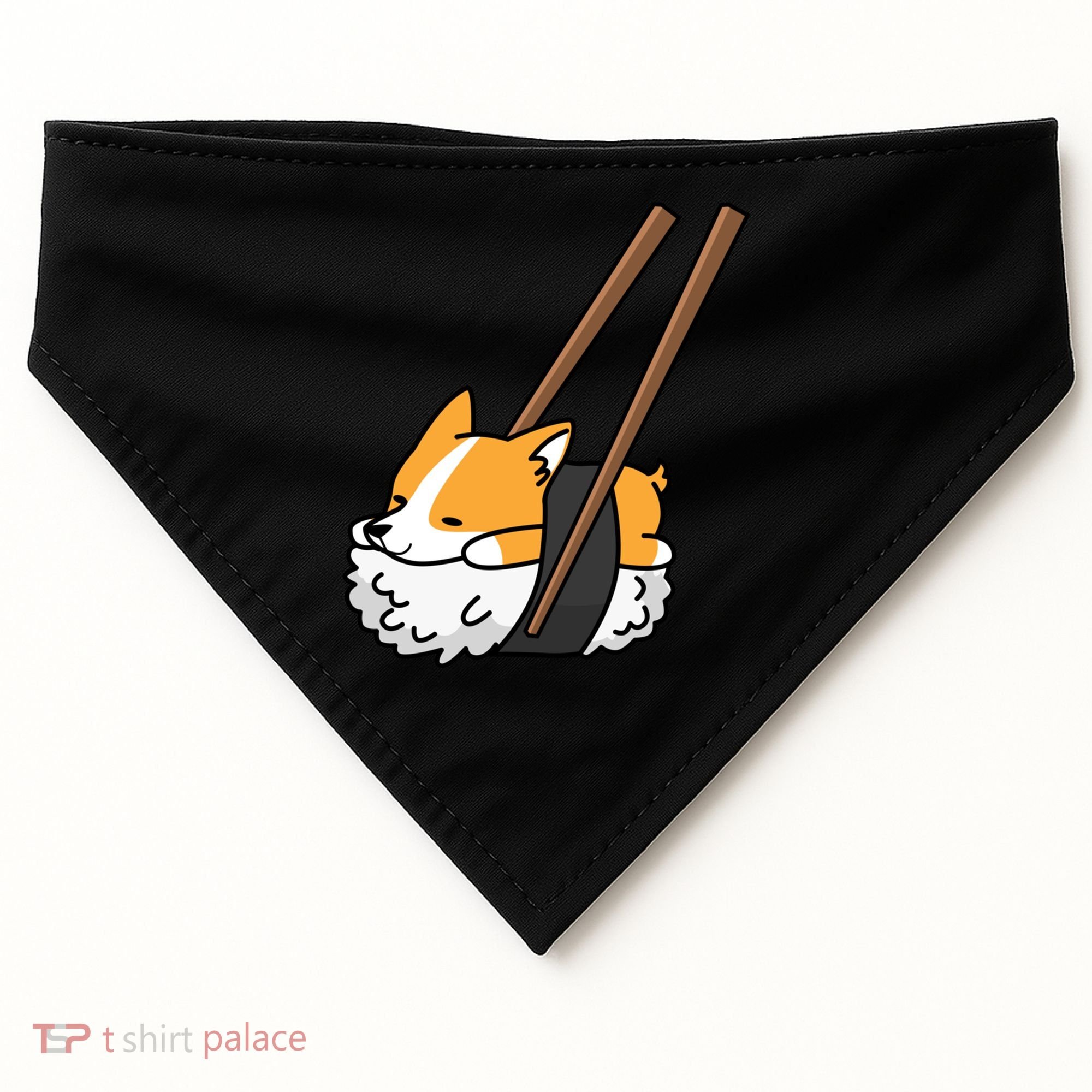 Corgi Sushi Funny Dog Gift USA-Made Doggie Bandana
